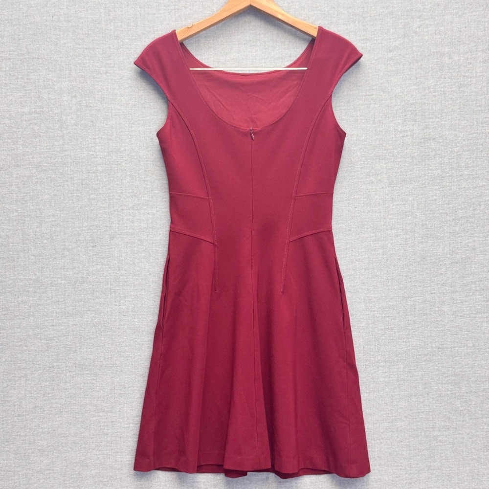 Original Penguin Womens Burgundy Fit & Flare Dress Sleeveless‎ Size 4 - Picture 2 of 9